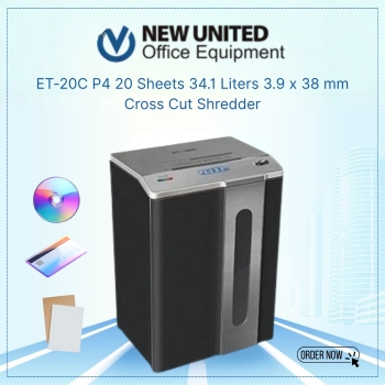 New United ET-20C P4 20 Sheets 34.1 Liters 3.9 x 38 mm Cross Cut Shredder
